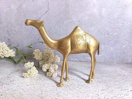 Vintage etched solid brass - etched,