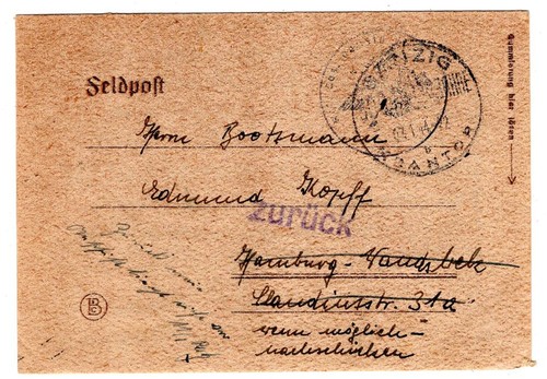 Danzig 1942 field post letter - post,
