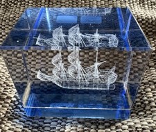 Vintage 3D Laser Etched Glass