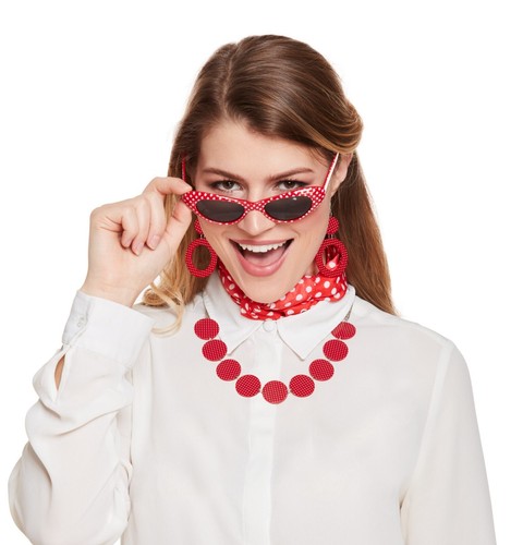 5pc women red - 50's,