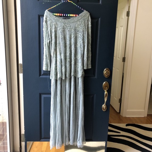 Teal glittery beaded pizzaro - teal,