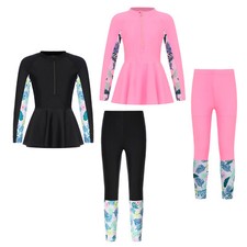 Kids Girls Rash Guard Swimsuit