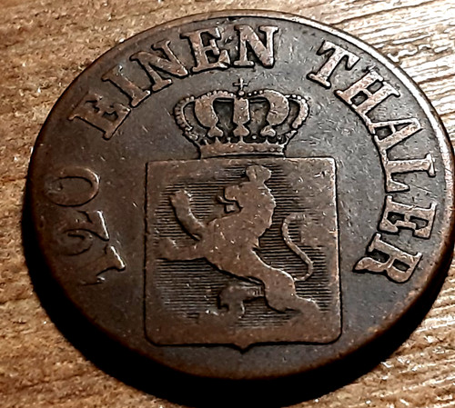Old copper coin 1846 - old,