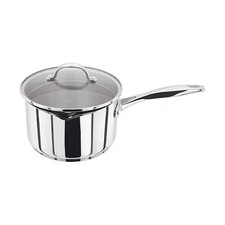 Stellar Draining Saucepan - 7000 Profile range, 14cm, Steel, Dishwater Safe