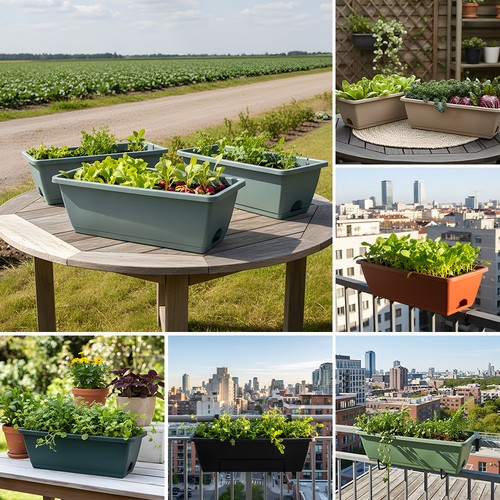 Trough plant pot long - pot,