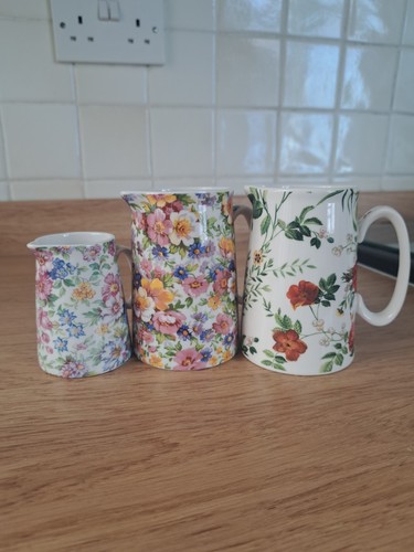 Heron cross floral - jugs, x3