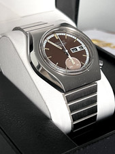 Seiko Chronograph 6139 8020 Brown Dial Day Date Automatic Vintage Rare Watch 
