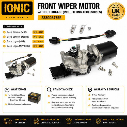 Front windscreen wiper motor - front,