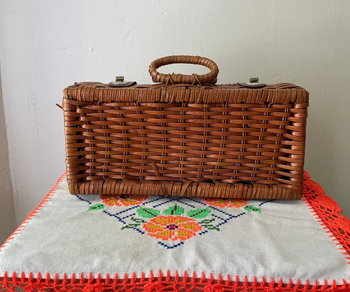 Vintage wicker basket bag - wicker,