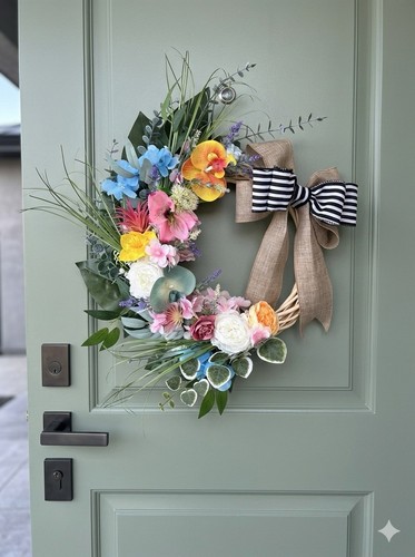 Handmade 45cm floral door - handmade,