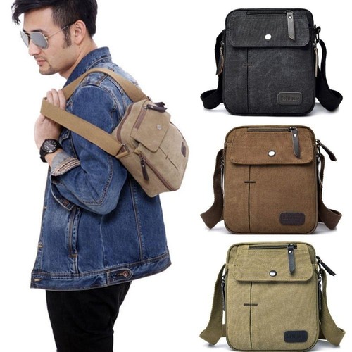 Men canvas messenger - canvas, bag