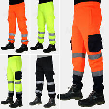 Hi Vis Trousers High Visibility Bottoms Workwear reflective Tape Safety Pants  