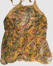 Zara Trafaluc Paisley Crochet Top brown floral halterneck cami Size M Medium New