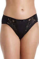 Camille Women's High Leg Briefs Floral Lace Underwear Comfy Ladies 2 Pack Set