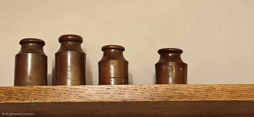 Set brown stoneware - of,