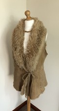 Marks & Spencer Soft real Toscana suede sheepskin shearling gilet waistcoat Vest