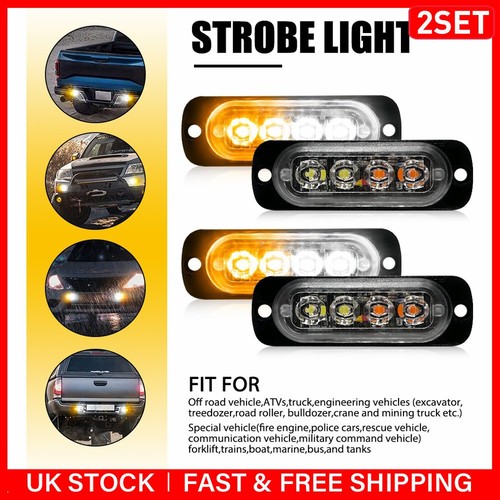 8pcs white amber led strobe - led,