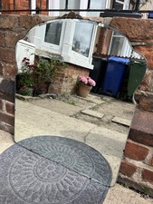 Stunning Large Vintage Mantel Mirror Art Deco Frameless 