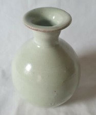 Trevor Corser by Leach studio pottery, St Ives, Celadon glaze vase, 