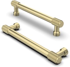 FURNIWARE Cabinet Handles Gold Knurled Cabinet Pulls Hole Center Cabinet Handle