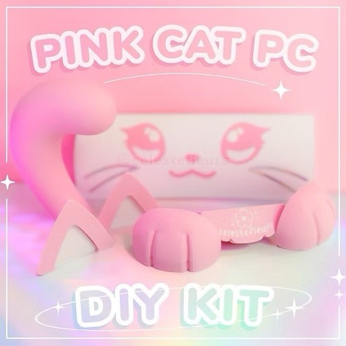 Custom pink cat gaming kit - cat,