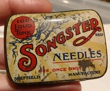 Vintage Songster Loud Tone Record Player Needles Tin + a few needles
