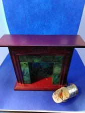1.12 Scale Dolls House Green Marble Effect Fire Place With Enamelled Coal Bin