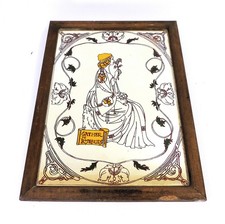 Vintage/Retro Art Nouveau Style Lady Wooden Framed Mirror 'Gather Ye Rosebuds'