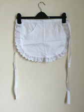 UK WHITE WAITRESS MAID KITCHEN COFFEE COOKING HALF PINNY SCHOOL APRON POCKET