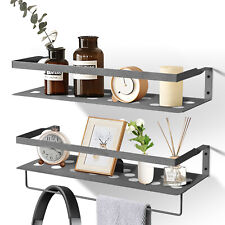 2Pcs Metal Floating Shelves Wall Mounted Display Rack Hanging Storage Shelf Home
