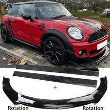 For Mini Cooper S R53 R55 R56 F56 Gloss Front Bumper Splitter Lip + Side Skirts