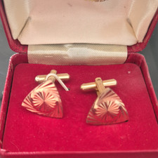 Vintage gold tone triangle - gold-tone,