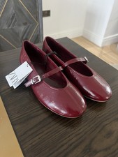 Zara Patent Effect Ballerina Pumps Shoes 6UK 39 EU NEW w/TAGS