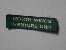 North Winds Venture Unit Scout Name Tape/Badge {234th Bristol}