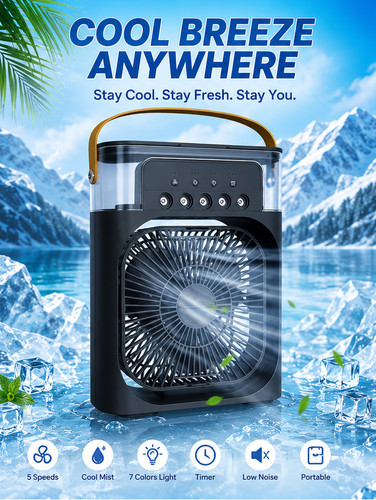 Portable air cooler fan with - cooler,