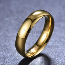 Women Men  Plain Silver Gold Band Titanium Steel Couple Engagement Rings 6 - 13