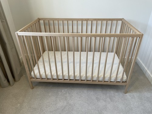 Ikea sniglar wooden cot - wooden, +