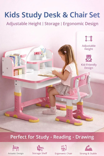 Kids desk and chair - chair, set,height