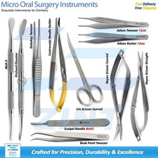 Dental Micro Surgery Scissors Kit Surgical Castroviejo Needle Holder Instruments
