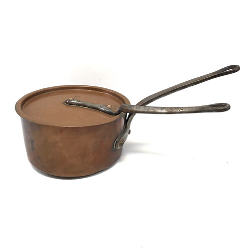 Antique french copper saucepan - french,