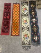 Bell Pull  4 Pic Swedish Vintage Bell Pull, Brass Needlepoint Wall Hanging,