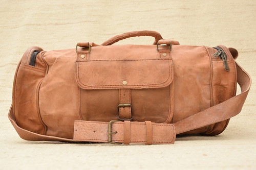 Big leather genuine travel bag - big,