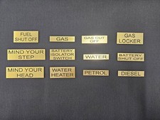 Marine / Boat Safety Scheme Labels - Brass looking Plastic