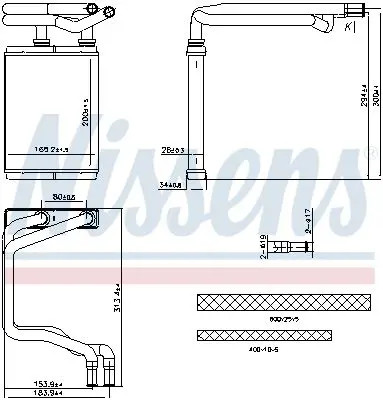 Heater core brazed - core,