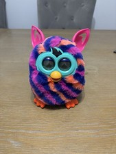Furby Boom Hasbro 2013 Diagonal Stripes Pink Blue Orange Tested Working