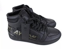REPLAY Alliot Black High Top EU46 Logo Sneakers Men's Casual Lace Trainers *