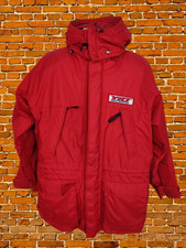 YAMAHA RACING RED PARKA JACKET COAT XL XLARGE MENS REMOVABLE HOOD QUILTED ZIP