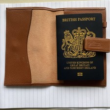 LONGCHAMP Leather Passport Cover Brown