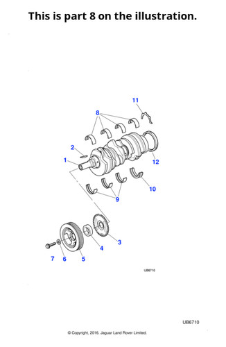 Jaguar crankshaft main bearing - crankshaft,