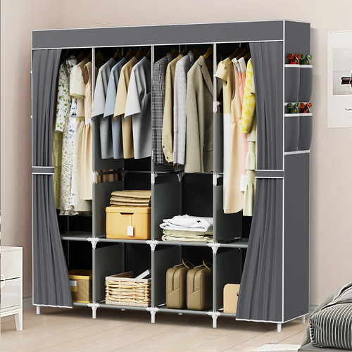 Large fabric canvas wardrobe - fabric,